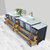 Vanity Art Ravenna 108'' Double Sink Bathroom Vanity Set with 2x Engineered Marble Vaniity Tops, Soft Closing Doors and Drawers, 3x Side Cabinets, 2x Square Vessel Sinks, and 2x Mirrors, 108'' Blue Drawer Opened View