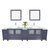 Vanity Art Ravenna 108'' Double Sink Bathroom Vanity Set with 2x Engineered Marble Vaniity Tops, Soft Closing Doors and Drawers, 3x Side Cabinets, 2x Square Vessel Sinks, and 2x Mirrors, 108'' Blue Product View