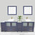 Vanity Art Ravenna 96'' Double Sink Bathroom Vanity Set with 2x Engineered Marble Vaniity Tops, Soft Closing Doors and Drawers, 2x Side Cabinets, 2x Square Vessel Sinks, and 2x Mirrors, 96'' Blue Installed View