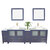 Vanity Art Ravenna 96'' Double Sink Bathroom Vanity Set with 2x Engineered Marble Vaniity Tops, Soft Closing Doors and Drawers, 2x Side Cabinets, 2x Square Vessel Sinks, and 2x Mirrors, 96'' Blue Product View