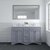 Virtu USA Talisa 60'' Double Sink Bathroom Vanity in Grey with Calacatta Quartz Top and Round Sink with Mirror, 60''W x 23''D x 36''H