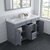 Virtu USA Talisa 60'' Double Sink Bathroom Vanity in Grey with Calacatta Quartz Top and Round Sink with Polished Chrome Faucet and Mirror, 60''W x 23''D x 36''H