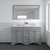 Virtu USA Talisa 60'' Double Sink Bathroom Vanity in Grey with Calacatta Quartz Top and Square Sink with Mirror, 60''W x 23''D x 36''H