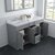 Virtu USA Talisa 60'' Double Sink Bathroom Vanity in Grey with Calacatta Quartz Top and Square Sink with Polished Chrome Faucet and Mirror, 60''W x 23''D x 36''H