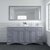 Virtu USA Talisa 72'' Double Sink Bathroom Vanity in Grey with Calacatta Quartz Top and Round Sink with Mirror, 72''W x 23''D x 36''H