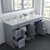 Virtu USA Talisa 72'' Double Sink Bathroom Vanity in Grey with Calacatta Quartz Top and Round Sink with Polished Chrome Faucet and Mirror, 72''W x 23''D x 36''H