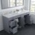 Virtu USA Talisa 72'' Double Sink Bathroom Vanity in Grey with Calacatta Quartz Top and Square Sink with Polished Chrome Faucet and Mirror, 72''W x 23''D x 36''H