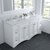 Virtu USA Talisa 72'' Double Sink Bathroom Vanity in White with Calacatta Quartz Top and Square Sink with Brushed Nickel Faucet and Mirror, 72''W x 23''D x 36''H