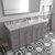 Virtu USA Talisa 72" Double Bath Vanity in Gray with Cultured Marble Quartz Top, (2x) Round Sinks and (2x) Brushed Nickel Faucets with Matching Mirror, 72" W x 22" D x 36-11/16" H