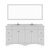 72" Double Bath Vanity in White, Cultured Marble Quartz Top Square Sinks, Brushed Nickel Faucets and Mirror