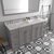 Virtu USA Talisa 72" Double Bath Vanity in Gray with Cultured Marble Quartz Top, (2x) Square Sinks and (2x) Brushed Nickel Faucets with Matching Mirror, 72" W x 22" D x 36-11/16" H