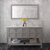 Virtu USA Winterfell 60" Double Bathroom Vanity Set in Gray, Cultured Marble Quartz Top with Square Sinks, Mirror Included