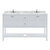 Virtu USA Winterfell 60" Double Bathroom Vanity Set in White, Cultured Marble Quartz Top with Square Sinks