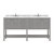 Virtu USA Winterfell 72" Double Bathroom Vanity Set in Gray, Cultured Marble Quartz Top with Square Sinks