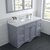 Virtu USA Talisa 60" Single Bathroom   Vanity in Gray with Calacatta Quartz Top, Round Sink and Brushed Nickel Faucet with Matching Mirror, 60" W x 22" D x 36-11/16" H
