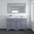 Virtu USA Talisa 60" Single Bathroom Vanity in Gray with Calacatta Quartz Top and Round Sink with Matching Mirror, 60" W x 22" D x 36-11/16" H