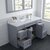Virtu USA Talisa 60" Single Bathroom Vanity in Gray with Calacatta Quartz Top and Square Sink with Polished Chrome Faucet with Matching Mirror, 60" W x 22" D x 36-11/16" H