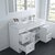 Virtu USA Talisa 60" Single Bathroom Vanity in White with Calacatta Quartz Top and Square Sink with Polished Chrome Faucet with Matching Mirror, 60" W x 22" D x 36-11/16" H