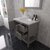 Virtu USA Winterfell 36" Single Bathroom Vanity in Gray with Cultured Marble Top and Round Sink with Polished Chrome Faucet with Matching Mirror, 36" W x 22" D x 36-11/16" H