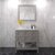 Virtu USA Winterfell 36" Single Bathroom Vanity in Gray with Cultured Marble Top and Square Sink with Matching Mirror, 36" W x 22" D x 36-11/16" H