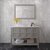 Virtu USA Winterfell 48" Single Bathroom Vanity in Gray with Calacatta Quartz Top and Round Sink with Matching Mirror, 48" W x 22" D x 36-11/16" H
