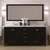 72" Double Bath Vanity in Espresso, Cultured Marble Quartz Top Round Sinks, Brushed Nickel Faucets and Mirror