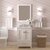 24" Single Bath Vanity in White, Cultured Marble Quartz Top Round Sink, Brushed Nickel Faucet and Mirror