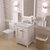 24" Single Bath Vanity in White, Cultured Marble Quartz Top and Square Sink, Polished Chrome Faucet, Matching Mirror