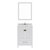 24" Single Bath Vanity in White, Cultured Marble Quartz Top and Square Sink, Matching Mirror