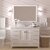 Virtu USA Caroline Avenue 48" Single Bathroom Vanity in White with Cultured Marble Quartz Top and Round Sink with Matching Mirror, 48" W x 22" D x 35" H
