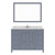 Virtu USA Caroline Avenue 48" Single Bath Vanity in Gray with Cultured Marble Quartz Top, Square Sink and Brushed Nickel Faucet with Matching Mirror, 48" W x 22" D x 35" H