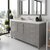Virtu USA Caroline 60" Single Bath Vanity in Cashmere Gray with Dazzle White Quartz Top, Round Sink and Brushed Nickel Faucet with Matching Mirror, 60" W x 22" D x 35" H