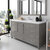 Cashmere Grey, Dazzle White Quartz, Round Sink Angular View