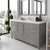 Virtu USA Caroline 60" Single Bath Vanity in Cashmere Gray with Dazzle White Quartz Top, Square Sink and Brushed Nickel Faucet with Matching Mirror, 60" W x 22" D x 35" H
