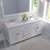White, Cultured Marble Quartz Top with Round Sinks