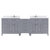 Virtu USA Caroline Parkway 93" Double Bathroom Vanity Set with 2 Main Cabinets & Middle Cabinet in Grey, Calacatta Quartz Top Top with Square Sinks