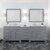 Gray, Cultured Marble Quartz Top, (2x) Square Sinks and (2x) Brushed Nickel Faucets, Matching Mirror