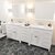 White, Cultured Marble Quartz Top and (2x) Square Sinks, (2x) Polished Chrome Faucets, Matching Mirror
