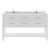 Virtu USA Caroline Estate 60" Double Bathroom Vanity Set in White, Cultured Marble Quartz Top with Square Sinks
