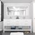 Virtu USA Caroline Estate 72" Double Bathroom Vanity Set in White, Cultured Marble Quartz Top with Square Sinks, Brushed Nickel Faucets, Single Mirror Included
