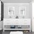 Virtu USA Caroline Estate 72" Double Bathroom Vanity Set in White, Cultured Marble Quartz Top with Square Sinks, Double Mirrors Included