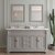 Virtu USA Victoria 60" Double Bathroom Vanity Set in Grey, Cultured Marble Quartz Top with Round Sinks, (2) Mirrors Included