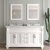 Virtu USA Victoria 60" Double Bathroom Vanity Set in White, Cultured Marble Quartz Top with Round Sinks, (2) Mirrors Included