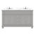 Virtu USA Victoria 60" Double Bathroom Vanity Set in Grey, Cultured Marble Quartz Top with Square Sinks