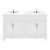 Virtu USA Victoria 60" Double Bathroom Vanity Set in White, Cultured Marble Quartz Top with Square Sinks