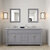 Virtu USA Victoria 72" Double Bathroom Vanity Set in Grey, Italian Carrara White Marble Top with Square Sinks, Polished Chrome Faucets, (2) Mirrors Included