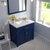French Blue, Cultured Marble Quartz Top with Square Sink