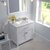 White, Cultured Marble Quartz Top with Square Sink