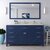 Virtu USA Caroline 60" Single Bathroom Vanity Set in French Blue, Dazzle White Quartz Top with Square Sink, Polished Chrome Faucets, Mirror Included
