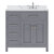Virtu USA Caroline Parkway 36" Single Bathroom Vanity Set with Left Side Drawers in Grey, Calacatta Quartz Top with Square Sink